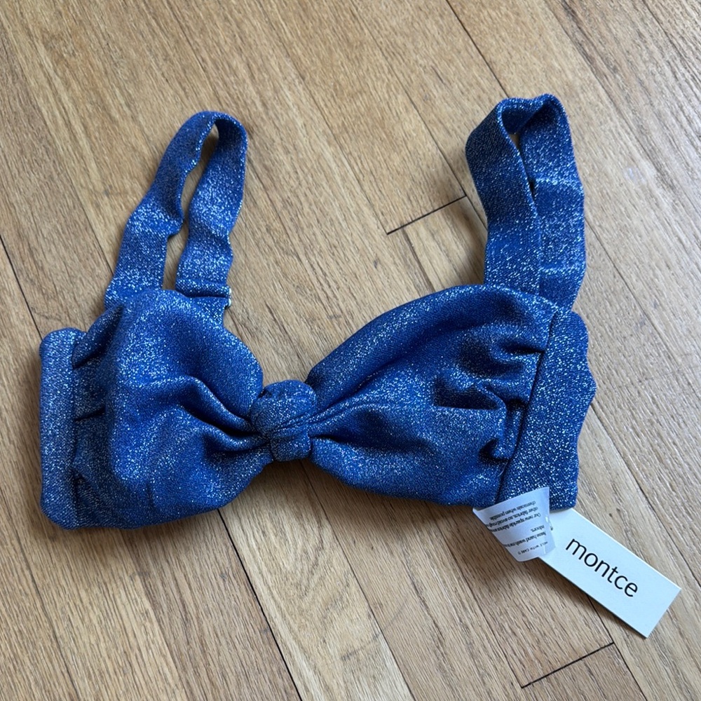 Montce Blue Glitter Bikini Top